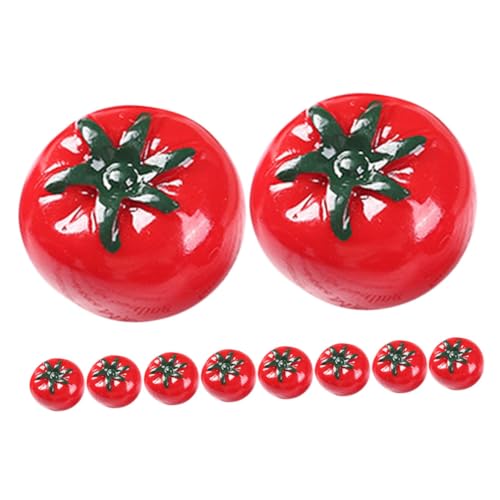 PartyKindom 10 Stück Teiliges Miniatur Künstliche Tomaten Realistische Simulation Robust und Langlebig Vielseitig Einsetzbar als Dekoration Fotorequisiten DIY Basteln und Puppenhaus Zubehör von PartyKindom