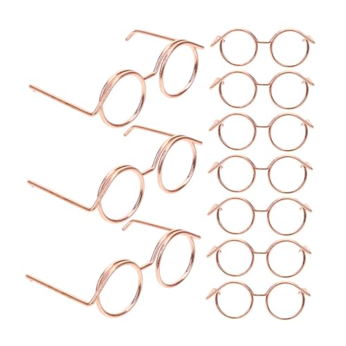 PartyKindom 10 Stück Teiliges Miniatur Puppenbrillen aus Metall Draht Rahmen ohne Gläser Leichte Modische und Langlebige Accessoires für Puppenkleidung und DIY Kostüm Zubehör Rosa Gold PartyKindom 10 Stück Teiliges Miniatur Puppenbrillen aus Metall Draht Rahmen ohne Gläser Leichte Modische und Langlebige Accessoires für Puppenkleidung und DIY Kostüm Zubehör Rosa Gold von PartyKindom