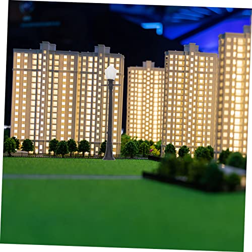 PartyKindom 10 Stück Teiliges Miniatur Straßenlaternen Weißlicht Modellbahn Garten Lampen für Sandtisch Dekor Langlebige Detailreiche Mini Park Lampen für Puppenhäuser und Modellbau von PartyKindom