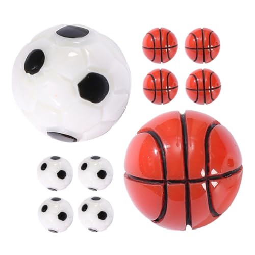 PartyKindom 10 Stück Teiliges Miniatur sportbälle aus Mini Fußball und Basketball Modelle Dekorative Miniatur deko für Haus Büro Mikro Landschaft Geeignet für Bastelzubehör und von PartyKindom