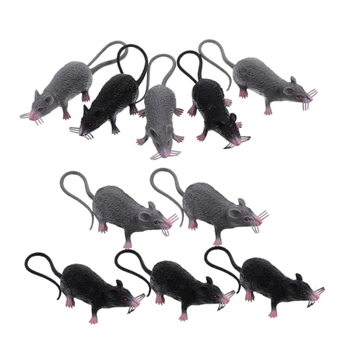 PartyKindom 10 Stück Teiliges Realistische Plastikratten Mäusemodell Gruselige Halloween Deko und Schwarz Langlebig und Wiederverwendbar für Streich und Party PartyKindom 10 Stück Teiliges Realistische Plastikratten Mäusemodell Gruselige Halloween Deko und Schwarz Langlebig und Wiederverwendbar für Streich und Party von PartyKindom