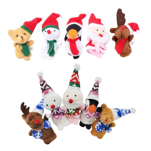 PartyKindom 10 Stück Teiliges Weihnachts Fingerpuppen aus Robustem Stoff Niedliche Handspielzeug Figuren für Puppentheater und Geschichtenerzählen für Eltern Junge Mädchen Spiele und PartyKindom 10 Stück Teiliges Weihnachts Fingerpuppen aus Robustem Stoff Niedliche Handspielzeug Figuren für Puppentheater und Geschichtenerzählen für Eltern Junge Mädchen Spiele und von PartyKindom