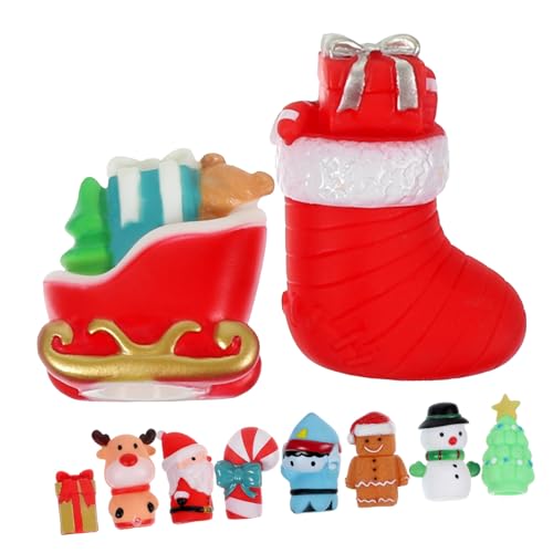 PartyKindom 10 Stück Teiliges Weihnachts Fingerpuppen aus Silikon mit Santa Schneemann Rentier und Weihnachtsbaum für Interaktives Kommunikation und Fantasie bei Familienfeiern von PartyKindom