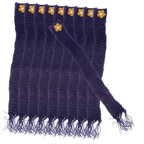 PartyKindom 10 Stück Verstellbare Mini schals aus Baumwolle Handgefertigte DIY Puppenzubehör Bunte Dekorative Strickschals für Bastelprojekte Gastgeschenke und Miniaturdekorationen von PartyKindom