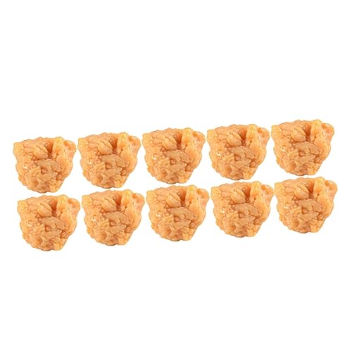 PartyKindom 10 Stück künstliche Nuggets tischdeko esstisch Chicken Nuggets -Brathähnchen künstliches frittiertes Hähnchen simuliertes Huhn Chicken-Nuggets- falsches Huhn PVC von PartyKindom