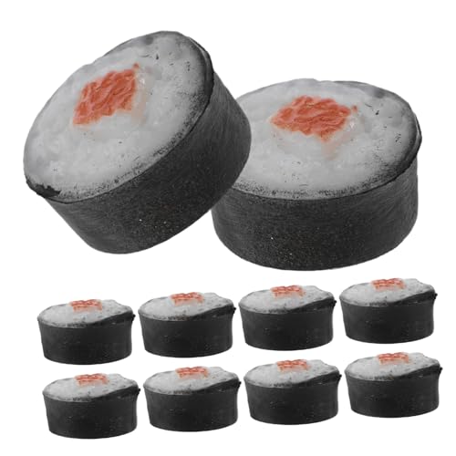 PartyKindom 10 Teiliges Set Miniatur Lebensmittel Und Puppenhaus Sushi Form Miniatur Puppenhaus Zubehör Lebensechtes Sushi Gefälschtes Lebensmittelmodell Sushi Ornament Miniatur Kit von PartyKindom