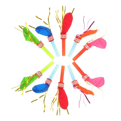 PartyKindom 100 Stück Party Tröten mit Ballon Interaktive Noisemaker aus Robustem Pusten zum Aufblasen und Geräuschemachen für Geburtstagsfeiern und Kindergeburtstagsspielzeug von PartyKindom