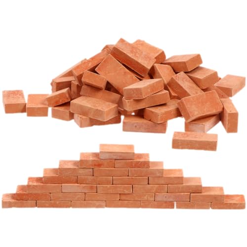 PartyKindom 100 Stück Simulierter Ziegel Winzig Wand Miniaturen Pflanzen Klein Landschaftsbau Quadrate Sandtisch-ziegelmodell Mini-Ziegel-Ornament Miniatursteine ​​selber Machen Ton von PartyKindom