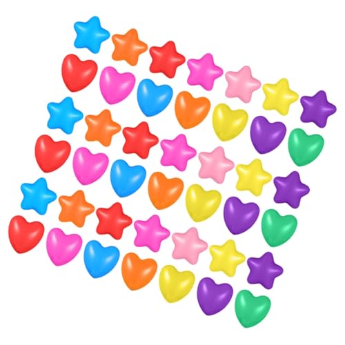 PartyKindom 100 Stück Teiliges Bunte Stern und Herzförmige Bälle für Bällebäder Robuste Kunststoffspielbälle für Indoor Spielbereiche Kinderpartys Spielzelte und Laufställe von PartyKindom