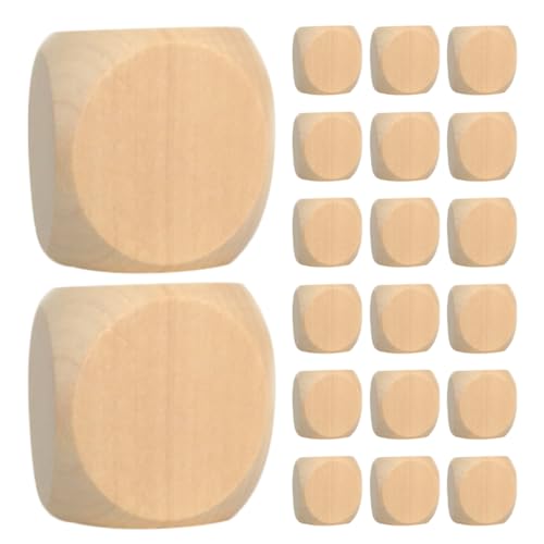 PartyKindom 100 Stück Unbemalte Würfel mit Abgerundeten Ecken Leere Holz Würfel für DIY Bastelprojekte Brettspiele und Partybedarf von PartyKindom