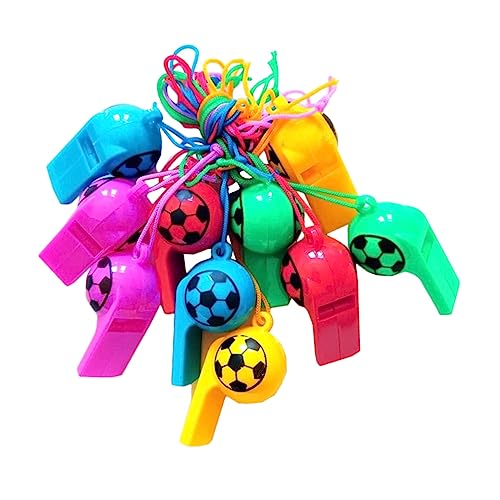 PartyKindom 100Stücke Fußballpfeifen mit Lanyard für Sportpartys Geburtstagsfeiern und Mitgebsel für Fußballfans Trillerpfeifen für Erwachsene von PartyKindom