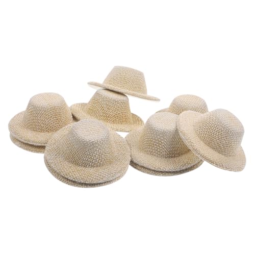 PartyKindom 10Stücke Mini Bastelhüte Kreative Dekoration für Puppen Kleiner Strohhut für Design für Schulprojekte und DIY Bastelideen aus Material von PartyKindom