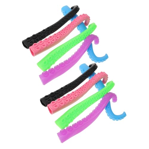 PartyKindom 10Stücke Teiliges Kunststoff Fingerspitzen mit Tentakel Design Kreatives Fingerpuppen für Party Zufälligen Farben Sicher und Langlebig von PartyKindom