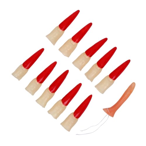 PartyKindom 11Stücke Hexen Finger Nagel Set mit Nase Teiliges Halloween Zubehör für Partydekoration und Cosplay für Gruseldisplays und Kreative Anlässe PartyKindom 11Stücke Hexen Finger Nagel Set mit Nase Teiliges Halloween Zubehör für Partydekoration und Cosplay für Gruseldisplays und Kreative Anlässe von PartyKindom