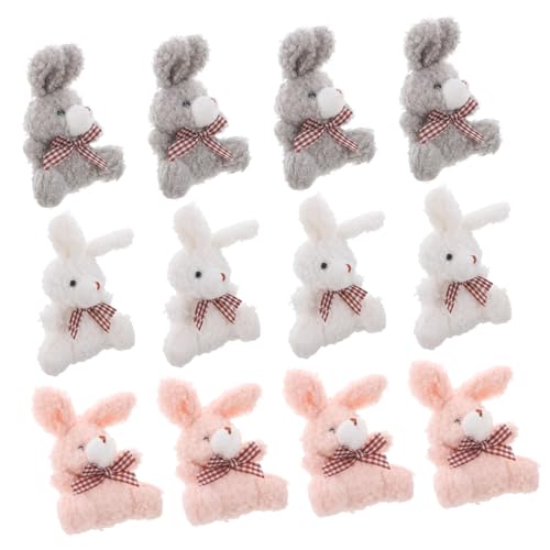 PartyKindom 12 Stück Hase Schlüsselanhänger Dekorationen Ausgestopfter Tierschlüsselbund Bogen Bunny Schlüsselanhänger Bunny Taschenanhänger Plüschhäschen Schlüsselanhänger Hase Plüsch Metall von PartyKindom