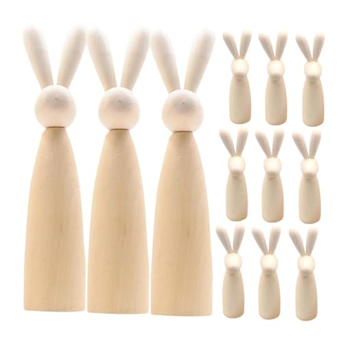 PartyKindom 12 Stück Hasenkopf-Holzfigur Steckpuppen unvollendet Kaninchen-Peg-Puppen unbemalte Hasenfigur Holz Hasen Figuren Naturholz Puppen holzfiguren Anbindung unbemalte Peg-Puppen Beige PartyKindom 12 Stück Hasenkopf-Holzfigur Steckpuppen unvollendet Kaninchen-Peg-Puppen unbemalte Hasenfigur Holz Hasen Figuren Naturholz Puppen holzfiguren Anbindung unbemalte Peg-Puppen Beige von PartyKindom
