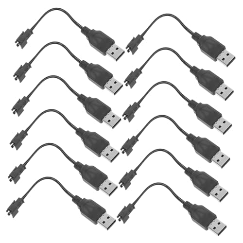 PartyKindom 12 Stück Ladekabel Elektrisches USB Ladekabel Seifenblasenmaschine USB Ladestecker Für Elektrisches Kunststoff Schwarz von PartyKindom