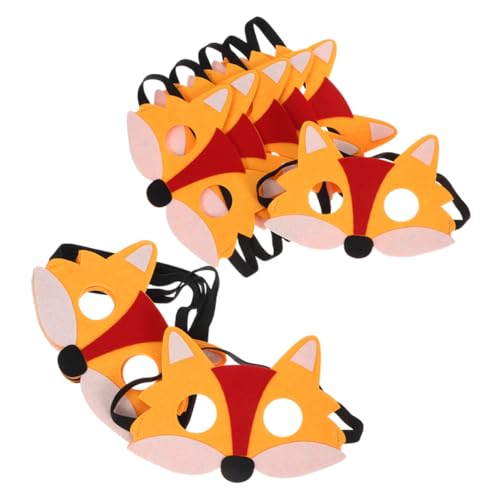 PartyKindom 12 Stück Teiliges Fuchsmasken aus Filz Halbgesichts Tiermasken für Erwachsene Atmungsaktive Halloween Dress Up Maske für Cosplay Rollenspiel und Mottopartys von PartyKindom