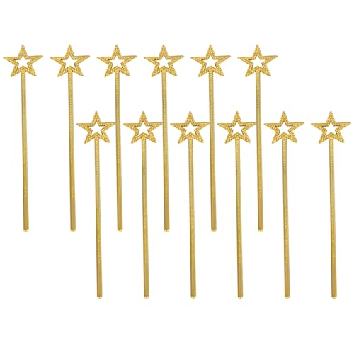 PartyKindom 12 Stück Teiliges Glitzernde Stern-zauberstäbe für Prinzessin Engel Fee Kostüm Requisiten Vielseitig für Geburtstagsfeiern Halloween Weihnachten Cosplay und Fantasievolles von PartyKindom