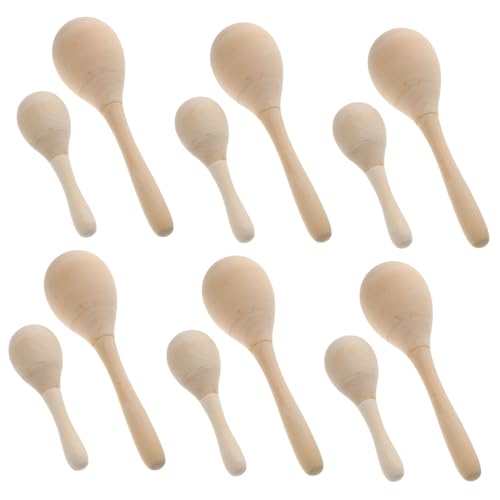 PartyKindom 12 Stück Teiliges Holz Maracas zum Bemalen DIY Musikinstrument Handbemalte Rasseln Geräuschvolle Lernspielzeuge für Frühe Musikalische und Kreative Hand Auge Koordination von PartyKindom