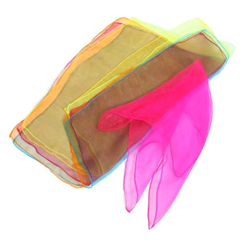 PartyKindom 12 Stück Teiliges Jongliertücher Bunte Quadratische Tanzschals für Leichte Chiffon Schals mit Feiner Verarbeitung Komfortabel Vielseitig für Jonglieren Tanz und Bühnenperformance von PartyKindom