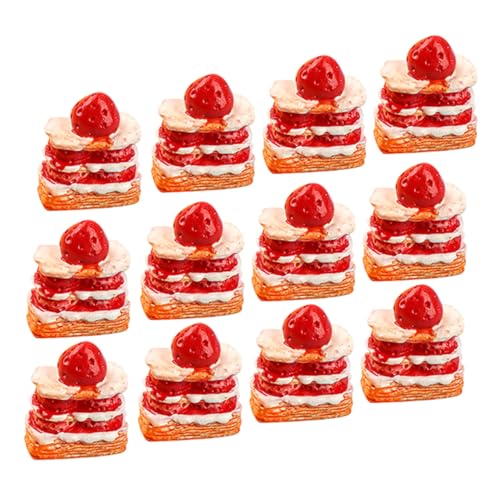 PartyKindom 12 Stück Teiliges Miniatur Erdbeercreme Kuchen Set Puppenhaus Dekoration Handgefertigte Fake Dessert Ornamente Leichtes Langlebiges Miniatur Kuchen Zubehör für DIY Mikrolandschaft PartyKindom 12 Stück Teiliges Miniatur Erdbeercreme Kuchen Set Puppenhaus Dekoration Handgefertigte Fake Dessert Ornamente Leichtes Langlebiges Miniatur Kuchen Zubehör für DIY Mikrolandschaft von PartyKindom