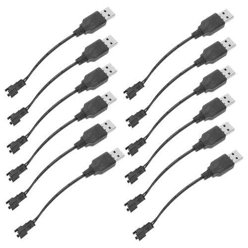 PartyKindom 12 Stück Teiliges USB Ladeadapter Kurz USB C Ladekabel für Elektrospielzeug und Seifenblasenmaschine Stabile Stromversorgung Kompakt und Portabel Geeignet für Rc Auto und Outdoor von PartyKindom