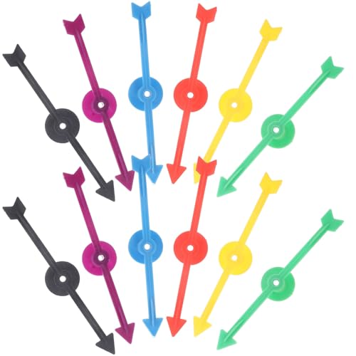 PartyKindom 12 Stück Teiliges stabiles Kunststoff Langlebige Ersatzspitzen für Drehspiel Vielseitig Einsetzbar für Gesellschaftsspiele Partyspiele DIY drehkreuz Spiele Geeignet für Erwachsene von PartyKindom