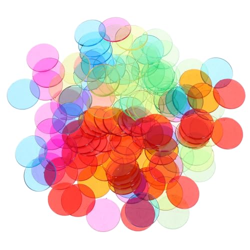 PartyKindom 120Stücke Kunststoff Bingo Chips Transparente Spielmarker Farben Blau Rot Gelb Grün Orange für Mathe Spiele und Bingo Spielkarten PartyKindom 120Stücke Kunststoff Bingo Chips Transparente Spielmarker Farben Blau Rot Gelb Grün Orange für Mathe Spiele und Bingo Spielkarten von PartyKindom