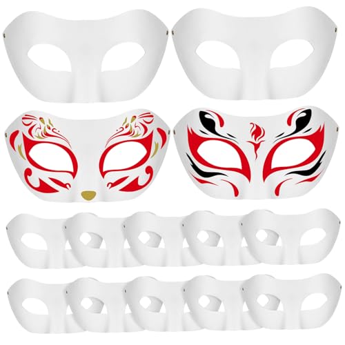 PartyKindom 15 Stück Papiermasken zum Basteln Party-Cosplay-Masken Maskerade Masken Kostümmaske leer Maskerade für Frauen Maskerade weiß weiße gesichtsmaske halloween Halloween-Maske Zellstoff PartyKindom 15 Stück Papiermasken zum Basteln Party-Cosplay-Masken Maskerade Masken Kostümmaske leer Maskerade für Frauen Maskerade weiß weiße gesichtsmaske halloween Halloween-Maske Zellstoff von PartyKindom