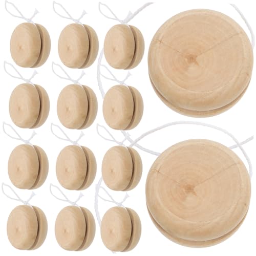PartyKindom 15 Stück Yoyo Bälle Für Ball Vorschulkind Kinderspiel Kleinkind Anfänger lackierbar yoyo aus Holz aus Holz Hellbraun von PartyKindom
