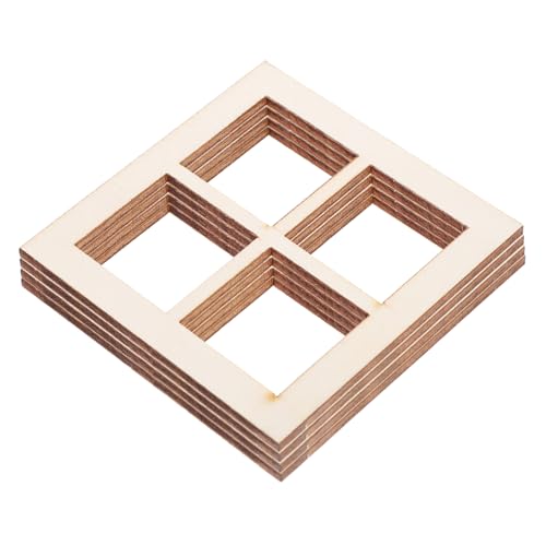 PartyKindom 16 Stück Mini-Möbelmodell bastelzeug holzspielzeug Dollhouse zubehör puppenhauszubehör holzspielsachen Puppenhaus-Fensterdekorationen künstlich Miniatur-Dinge Miniaturmöbel hölzern von PartyKindom