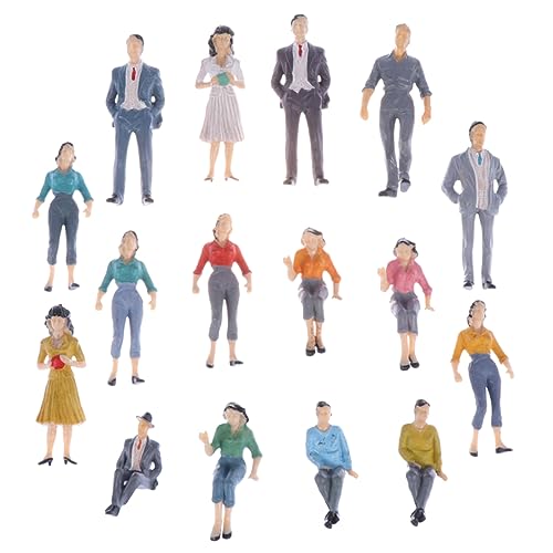 PartyKindom 16 Stück Miniatur Menschen Teilig Bunte Kunststofffiguren für Miniaturlandschaften DIY Projekte Puppenhäuser und Schulprojekte Realistische Dekorationen für Zufällige Farbe von PartyKindom