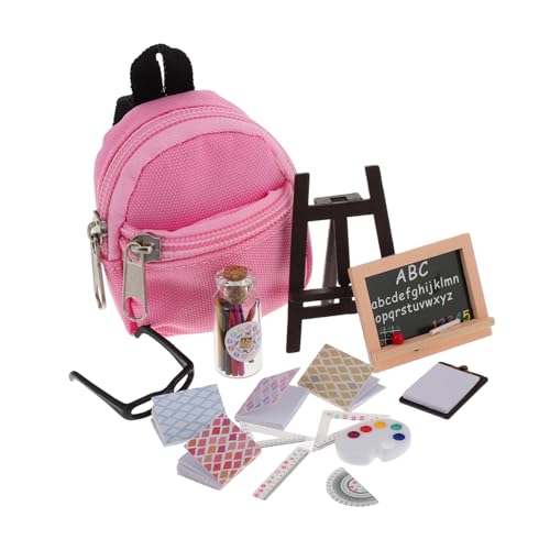PartyKindom 16 Stück Rucksack Notizbüchern Brille Lineal Tafel und Taschenrechner Langlebiges Tragbares Lernzubehör für Puppenhaus Schulbedarf PartyKindom 16 Stück Rucksack Notizbüchern Brille Lineal Tafel und Taschenrechner Langlebiges Tragbares Lernzubehör für Puppenhaus Schulbedarf von PartyKindom
