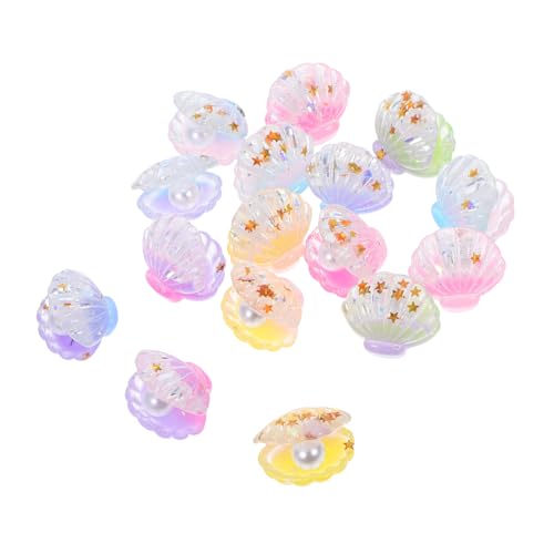 PartyKindom 16 Stück Teiliges Mini mit Leuchtenden Perlen Harz Deko für DIY Schmuck und Handyhüllen Fluoreszierende Mini Figuren Farbverlaufene Bastel Accessoires für Kreative Gestaltung von PartyKindom