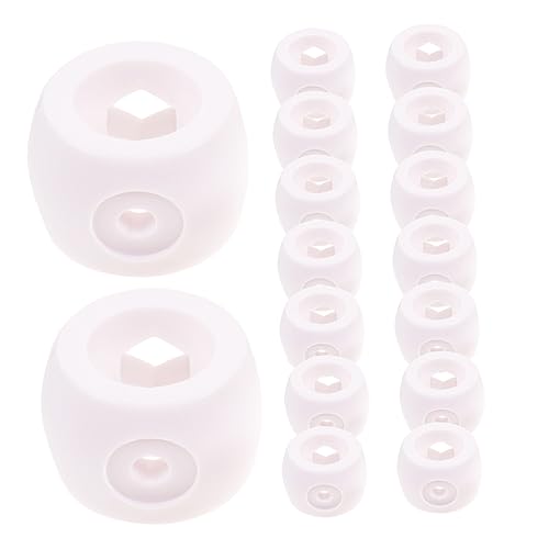 PartyKindom 16 Stück Tischring ersatzteile schnittschutzhelm sicherheitsmütze Football Table rutschfeste Tischfußballspiel Tischstange Tür Kicker haltbare Lager Kicker-Endkappen PVC Weiß von PartyKindom