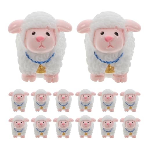 PartyKindom 18 Miniatur-schaffiguren: Mini-schaffigur, Spielzeug, Tortenaufsätze Für Zuhause, Feengarten, Moos, Landschaftsdekoration, DIY, Terrarium, Bastelornament von PartyKindom