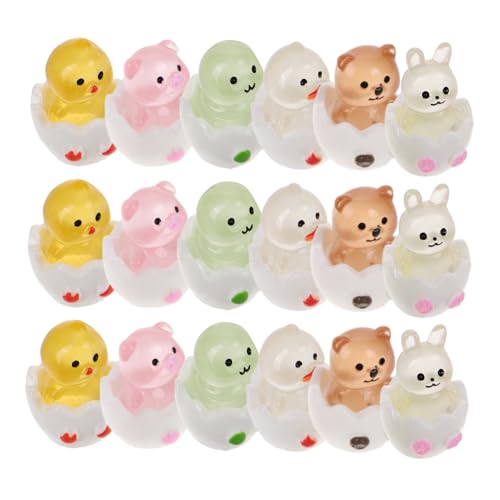PartyKindom 18 Stück Teiliges Leuchtender Miniatur Resin tierfiguren Nachtaktive Kleine Dekorative Tierornamente Langlebige Niedliche Mini tierfiguren für Garten Innenraumdekoration von PartyKindom