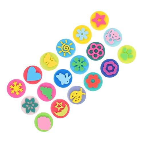 PartyKindom 18 Stück Teiliges Malstempel Doppelseitig aus Eva Wiederverwendbare Scrapbooking Stempel mit Bunten Cartoon Motiven Geeignet für Kindergarten Kreativaktivitäten und Partydeko PartyKindom 18 Stück Teiliges Malstempel Doppelseitig aus Eva Wiederverwendbare Scrapbooking Stempel mit Bunten Cartoon Motiven Geeignet für Kindergarten Kreativaktivitäten und Partydeko von PartyKindom
