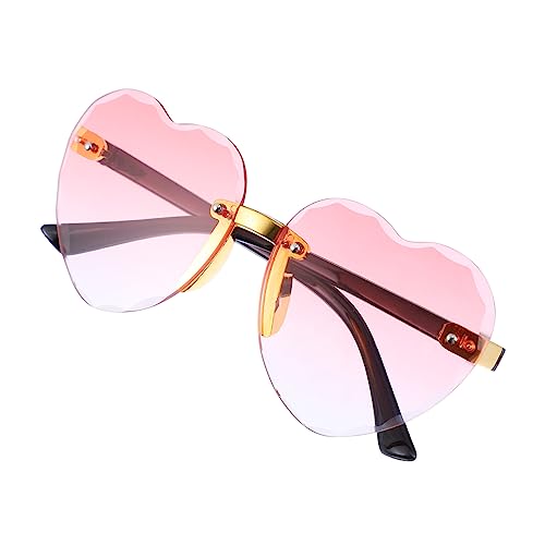 PartyKindom 1Paar Rahmenlose Sonnenbrillen Herzförmige Sonnenbrille für Sommer Partys Eyewear für Cosplay von PartyKindom