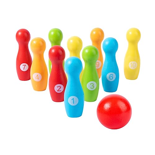 PartyKindom 1Satz Bowling für Indoor Lernspielzeug Pins Bälle Eltern Junge Mädchen Interaktion Fördert Hand Augen Koordination Soziale Fähigkeiten für Spielgruppen und von PartyKindom