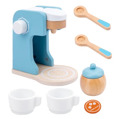 PartyKindom 1Satz Holz Kaffeemaschine für Lernspielzeug für Kreative Rollenspiele Puppenhaus Zubehör für Mädchen Fördert Kognitive Fähigkeiten Intelligenz für Kinderküche von PartyKindom