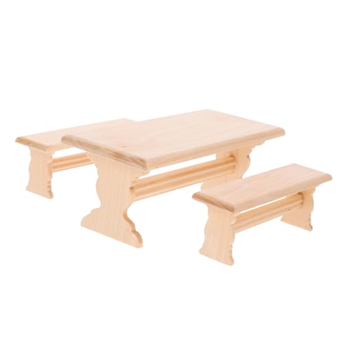 PartyKindom 1Satz Holz Tischbank Modellset für Puppenhaus Mini Hausmöbel aus Holz DIY Deko Zubehör und Bank für Kreatives und Dekorieren Sicher und Langlebig PartyKindom 1Satz Holz Tischbank Modellset für Puppenhaus Mini Hausmöbel aus Holz DIY Deko Zubehör und Bank für Kreatives und Dekorieren Sicher und Langlebig von PartyKindom