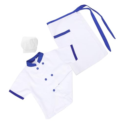 PartyKindom 1Satz Kochkostüm für Cosplay Chef Outfit mit Schürze Hut für Kleinkinder für Rollenspiele Auftritte Strapazierfähigem Blaues Design von PartyKindom