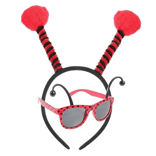 PartyKindom 1Satz Kreatives Marienkäferohren Stirnband mit Sonnenbrille Teiliges für Kostümpartys Bezaubernder Kopfschmuck Dekoratives Zubehör für Karneval PartyKindom 1Satz Kreatives Marienkäferohren Stirnband mit Sonnenbrille Teiliges für Kostümpartys Bezaubernder Kopfschmuck Dekoratives Zubehör für Karneval von PartyKindom