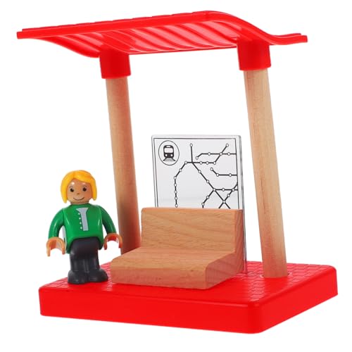 PartyKindom 1Satz Mini Zubehör aus Holz für Kreative DIY Modellspielzeug Fantasie und Problemlösungsfähigkeiten Bahnsteig und Zufälligen Figuren von PartyKindom