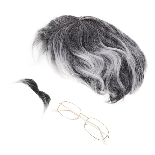 PartyKindom 1Satz Opa Cosplay Kostüm für Jungen Männer Halloween Rollenspielset mit Perücke Brille Perfektes Opa Outfit für Mottopartys Theateraufführungen PartyKindom 1Satz Opa Cosplay Kostüm für Jungen Männer Halloween Rollenspielset mit Perücke Brille Perfektes Opa Outfit für Mottopartys Theateraufführungen von PartyKindom