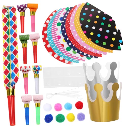 PartyKindom 1Satz Partyhüte Papierkronen und Bläser für Geburtstagsfeiern Neujahrsfeiern und Mehr Leuchtende Farben Sicher und Spaßig Hüte Kronen Bläser PartyKindom 1Satz Partyhüte Papierkronen und Bläser für Geburtstagsfeiern Neujahrsfeiern und Mehr Leuchtende Farben Sicher und Spaßig Hüte Kronen Bläser von PartyKindom