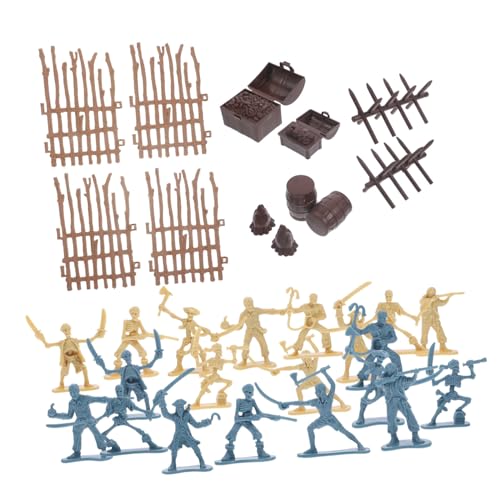 PartyKindom 1Satz Piratenspielzeug Set mit Mini Piratenfiguren Zubehör und Action Figuren für Sicheres und Unterhaltsames Rollenspiel für Junge Kreative von PartyKindom