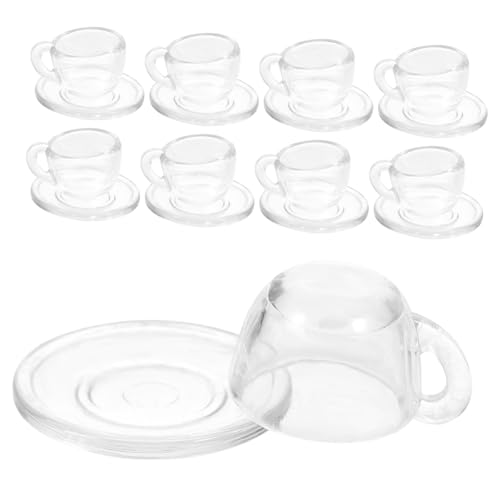 PartyKindom 1Satz Teetassen mit Untertassen Set für Puppenhaus Teilig Transparentes Design Realistische Dekoration für Mikrohausszenen Zubehör für Kreative Spielwelten PartyKindom 1Satz Teetassen mit Untertassen Set für Puppenhaus Teilig Transparentes Design Realistische Dekoration für Mikrohausszenen Zubehör für Kreative Spielwelten von PartyKindom
